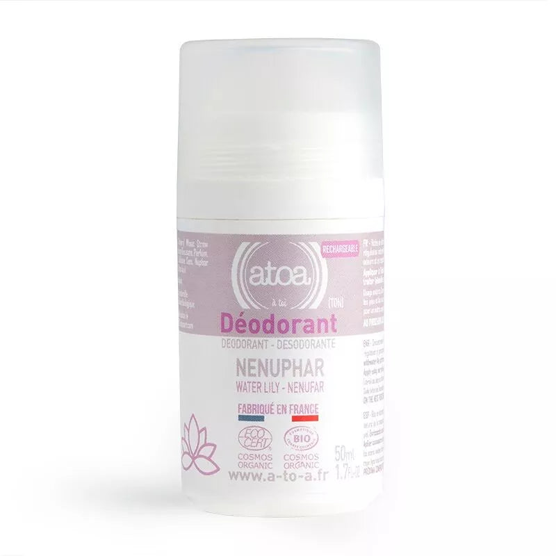 Déodorant Bio Nénuphar ou Aloe vera ou Fleur d'oranger - COSMOS ORGANIC - 50ml - RECHARGEABLE
