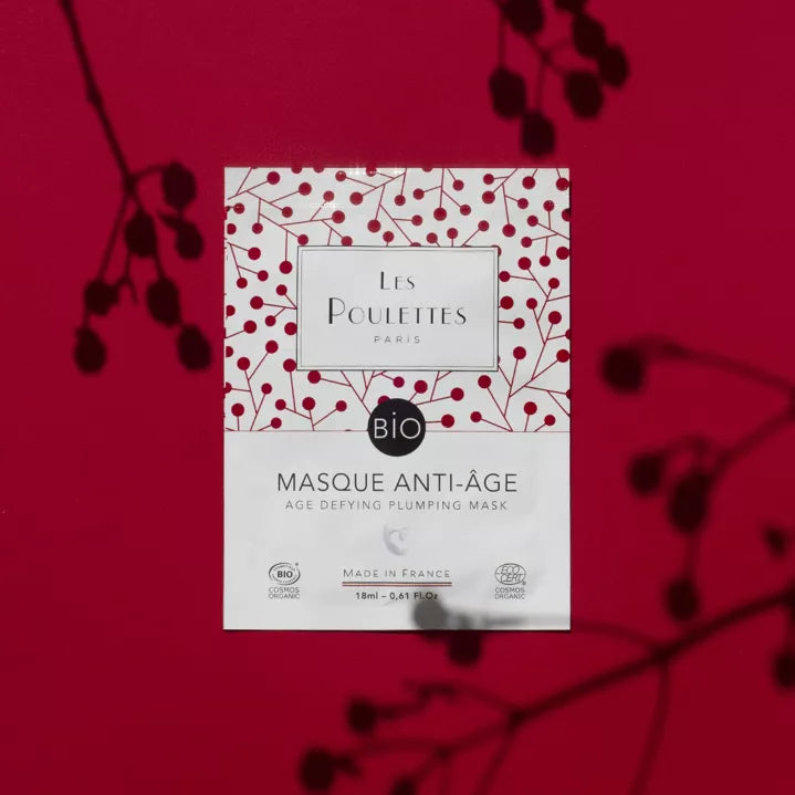 Masque Anti-âge visage tissu -coton organique- Coup d'Éclat certifié Bio Cosmos Organic - Ecocert