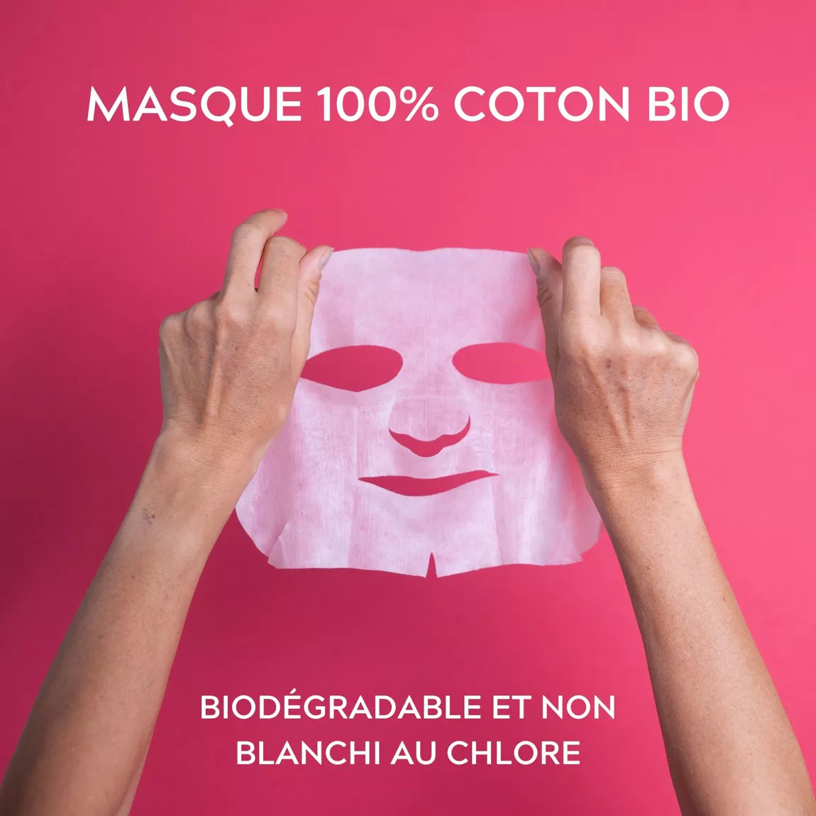 Masque Anti-âge visage tissu -coton organique- Coup d'Éclat certifié Bio Cosmos Organic - Ecocert