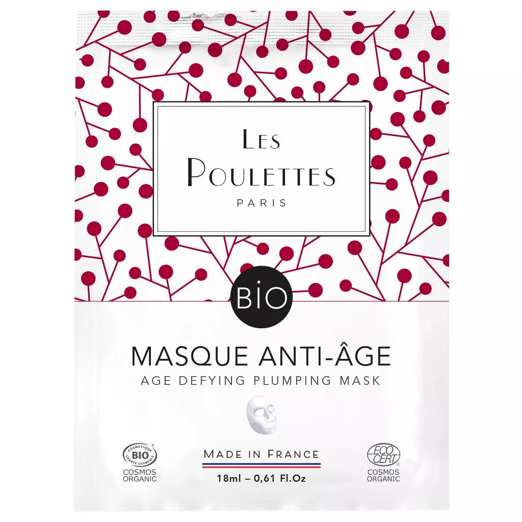 Masque Anti-âge visage tissu -coton organique- Coup d'Éclat certifié Bio Cosmos Organic - Ecocert
