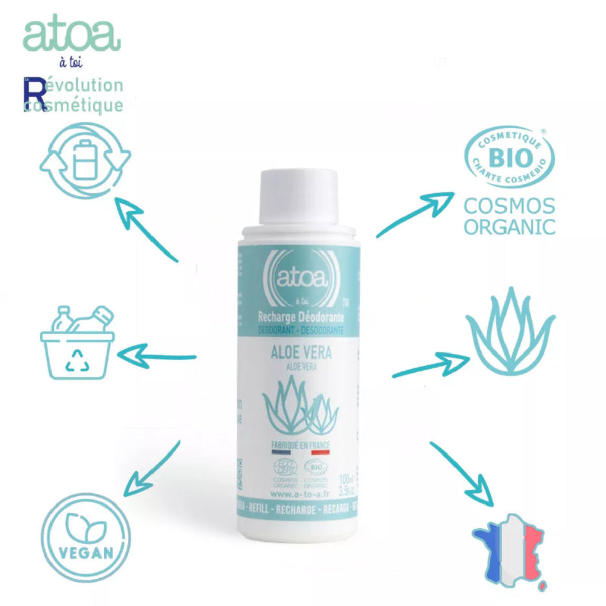 Recharge déodorant bio 100 ml avec 3 parfums – By Samana