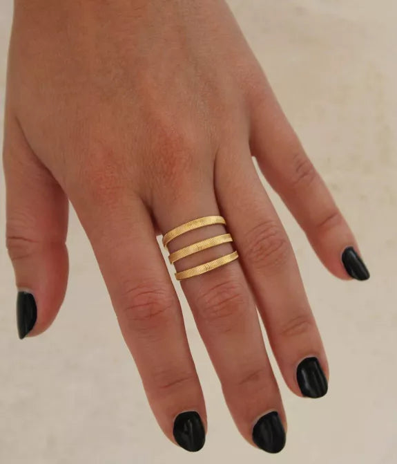 Bague triple réglable rang Bella | Bijoux faits main en France