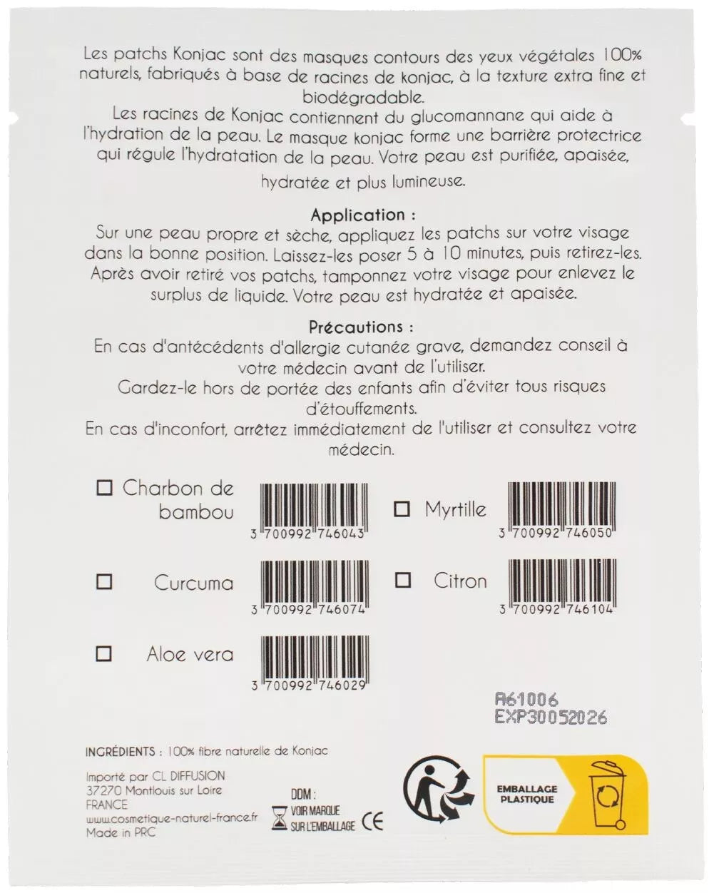 Patchs Contour des Yeux Naturels – Konjac & Aloe Vera