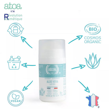 Déodorant Bio Nénuphar ou Aloe vera ou Fleur d'oranger - COSMOS ORGANIC - 50ml - RECHARGEABLE