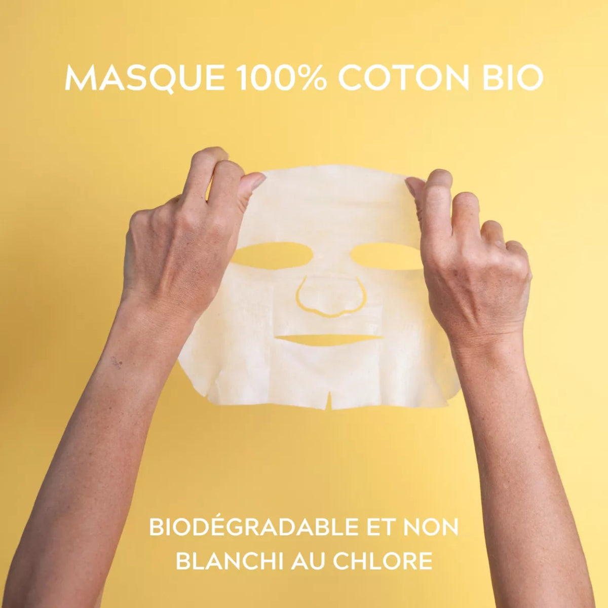 Masque visage coton bio 100 % – application facile – rapide à poser – usage unique