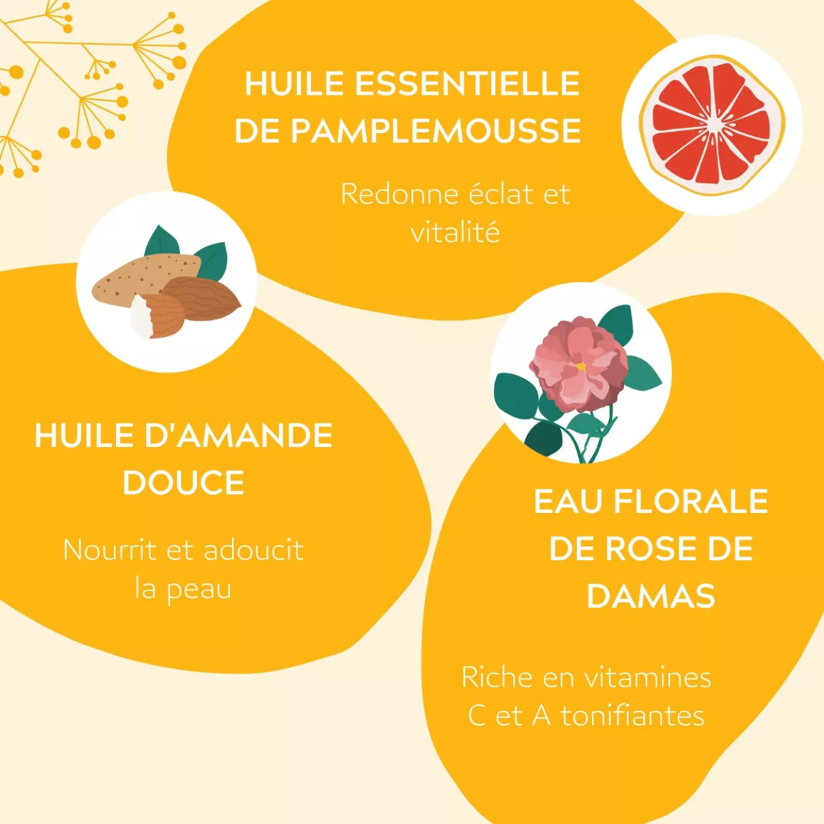 Dos du sachet – ingrédients masque visage anti-fatigue – conseils d’utilisation – certifié COSMOS Organic