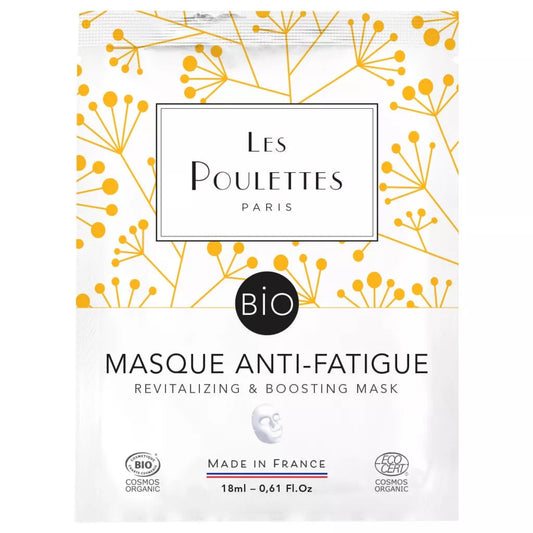 Masque visage anti-fatigue Les Poulettes – tissu coton bio – made in France – certifié COSMOS Organic